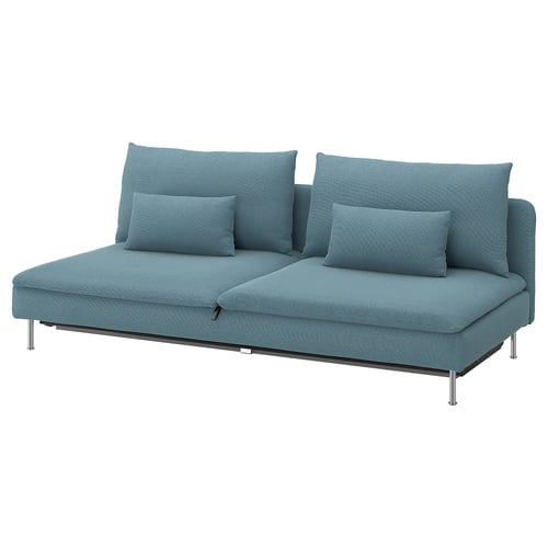 SÖDERHAMN Cover for 3-seat sofa-bed section, Fridtuna dark grey-blue