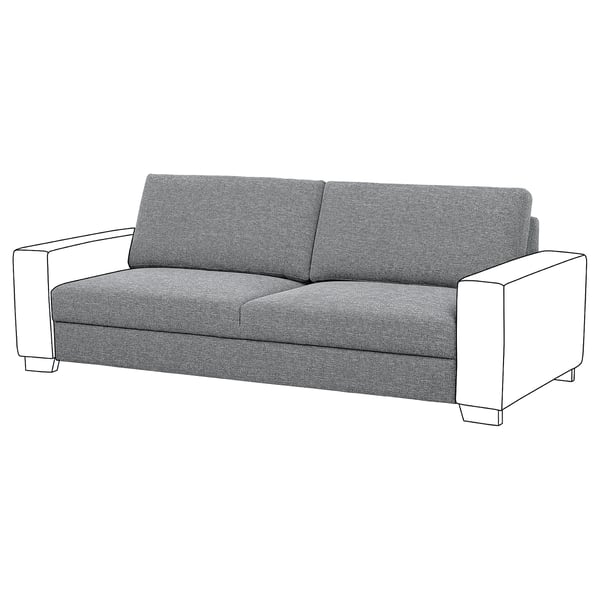 SÖRVALLEN 3-seat section, Lejde grey/black