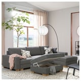 SÖRVALLEN Footstool with storage, Lejde grey/black
