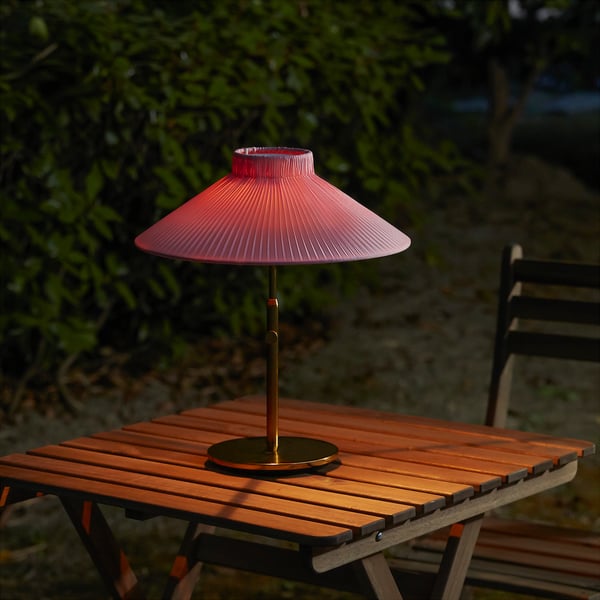 SOLVINDEN LED solarpowered table lamp outdoor pink IKEA