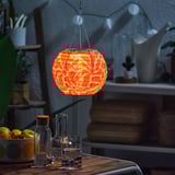 SOLVINDEN Pendant lamp, flower/solar-powered orange, 22 cm