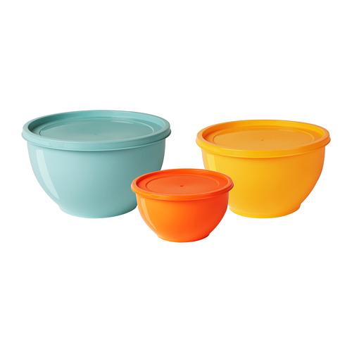 SOMMAR 2019 Bowl with lid, set of 3 IKEA