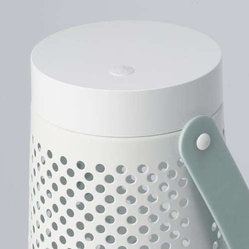 SOMMARLÅNKE LED decorative table lamp, white dots/batteryoperated