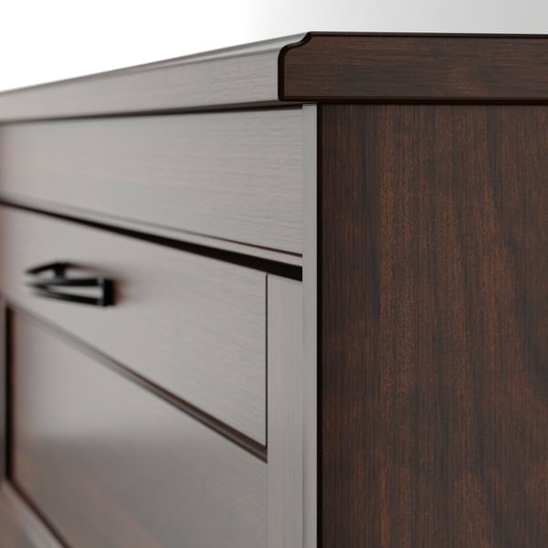 SONGESAND Chest of 6 drawers, brown, 82x126 cm