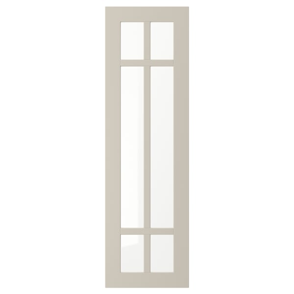 STENSUND Glass door, beige, 30x100 cm