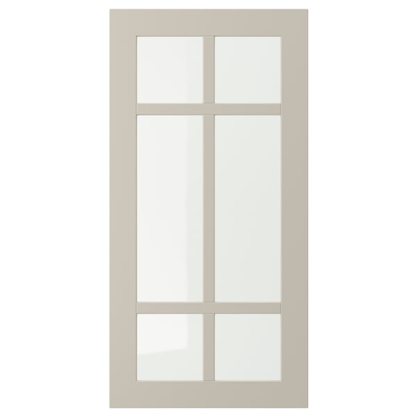 STENSUND Glass door, beige, 40x80 cm