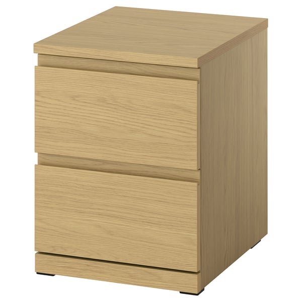 STORKLINTA Chest of 2 drawers, oak effect/with 2 drawers, 40x50x53 cm