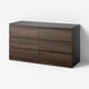 STORKLINTA Chest of 6 drawers, dark brown/oak effect, 140x50x75 cm