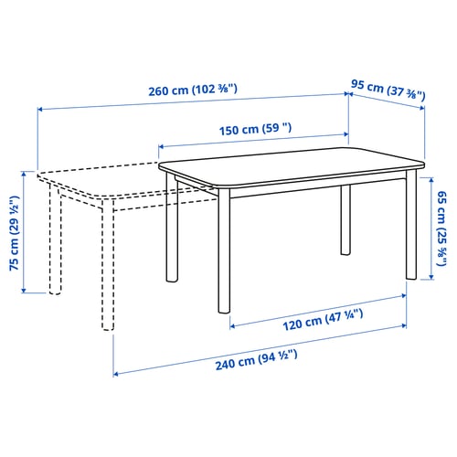 Illustration with measurements for the product: STRANDTORP.