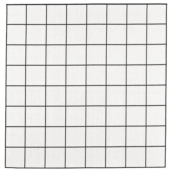 SVALLERUP rug: black & white square, soft, outdoor/indoor, double-sided, stain-resistant, 100% polypropylene.