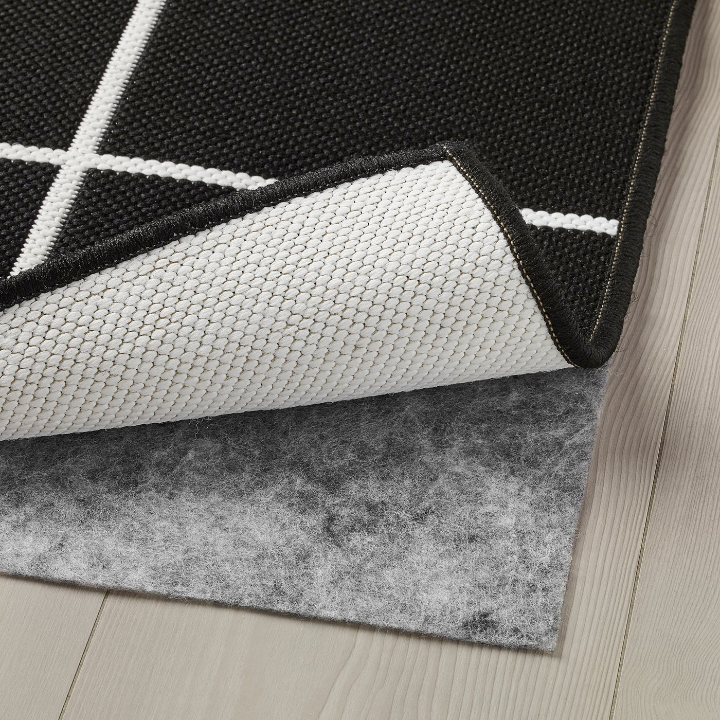 SVALLERUP rug flatwoven, in/outdoor, black/white, 200x200 cm - IKEA