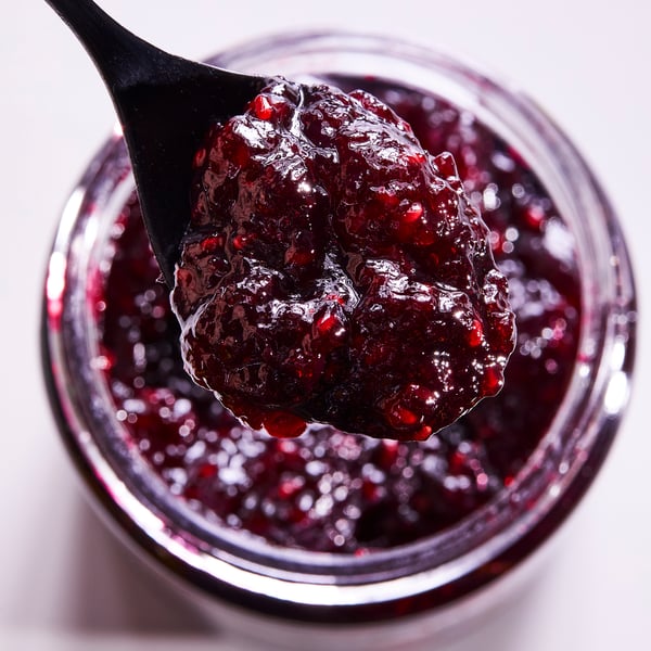 SYLT HALLON & BLÅBÄR Rasp- and blueberry jam, organic, 425 g
