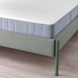 TÄLLÅSEN Upholstered bed frame with mattress, Kulsta grey-green/Vesteröy extra firm, 160x200 cm