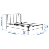 TÄLLÅSEN Upholstered bed frame with mattress, Kulsta grey-green/Vesteröy extra firm, 140x200 cm