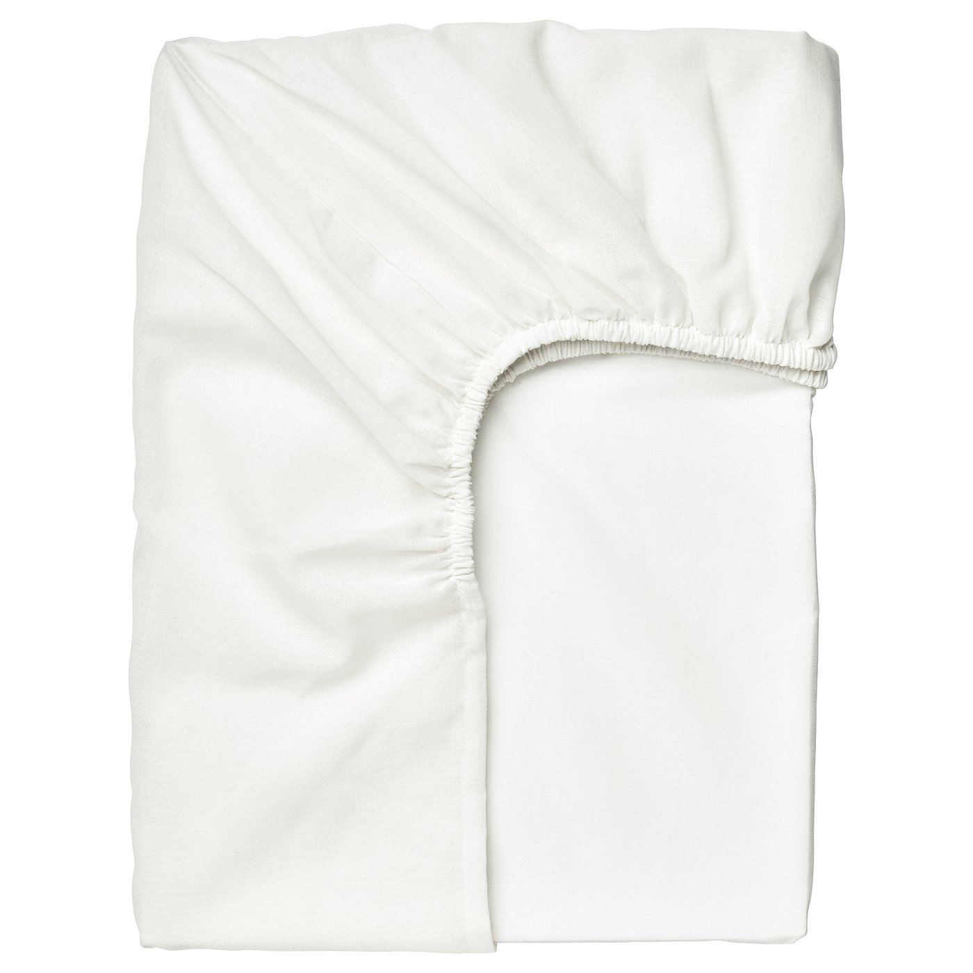 TAGGVALLMO white fitted sheet - easy care, non-shrink, polyester & cotton blend, rectangle with elastic edge