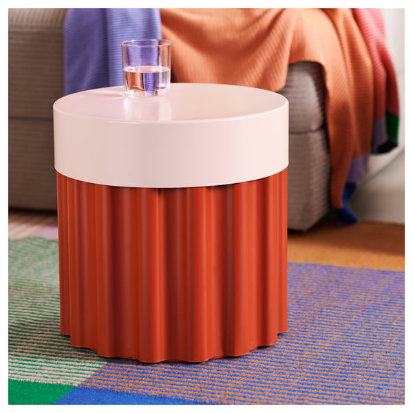 TESAMMANS Side table, red-brown/pink, 37x37 cm