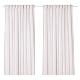 TIBAST Curtains, 1 pair, beige/with heading tape, 145x300 cm