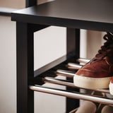 TJUSIG Bench with shoe storage, black, 108x34x50 cm