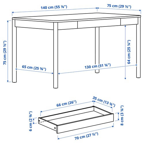 Illustration with measurements for the product: TONSTAD.
