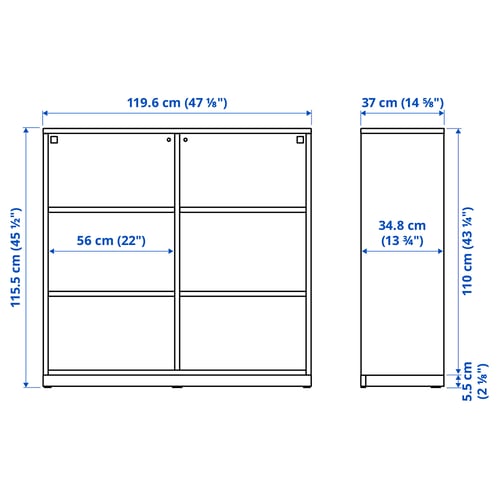 Illustration with measurements for the product: TONSTAD.