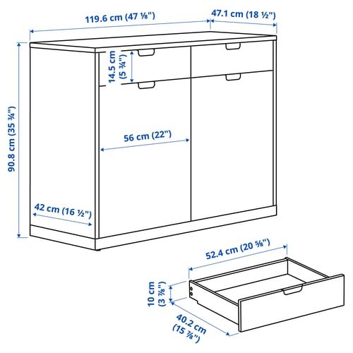 Illustration with measurements for the product: TONSTAD.