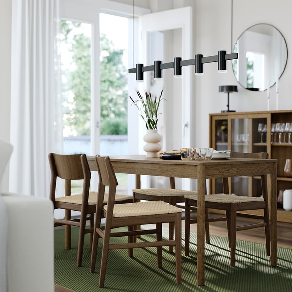 TONSTAD / SKANSNÄS Table and 4 chairs, brown oak veneer/brown beech, 150x80 cm