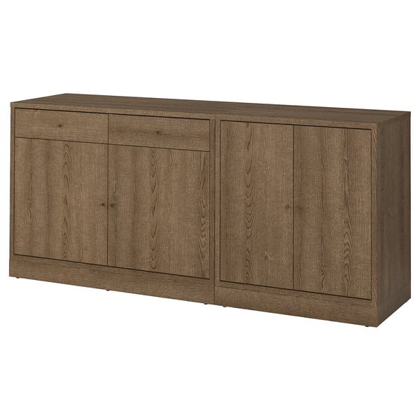 TONSTAD Storage combination, brown stained oak veneer, 202x47x90 cm