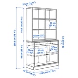 TONSTAD Storage combination, brown stained oak veneer, 121x47x201 cm
