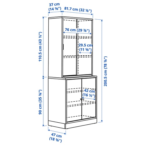 Illustration with measurements for the product: TONSTAD.