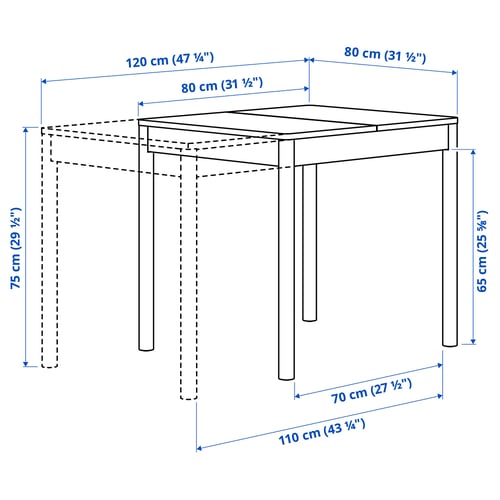 Illustration with measurements for the product: TONSTAD.