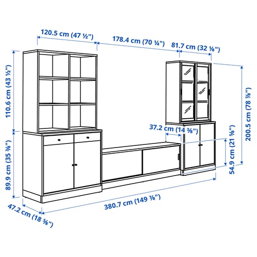 Illustration with measurements for the product: TONSTAD.