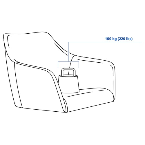 Illustration with measurements for the product: TOSSBERG.