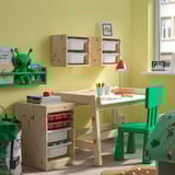 TROFAST Storage combination with box/trays, light white stained pine red/white, 32x44x52 cm