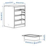 TROFAST Storage combination with boxes, light white stained pine grey-blue/light green-grey, 32x44x52 cm