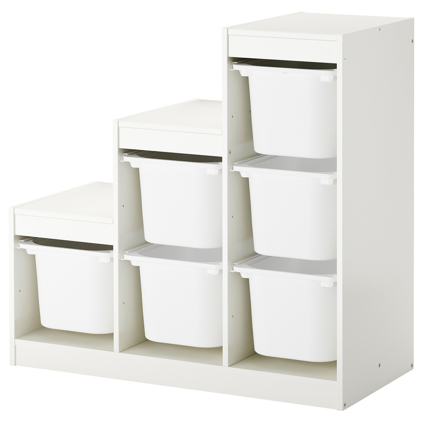 TROFAST storage combination with boxes, white, 99x44x94 cm IKEA