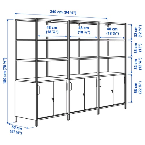 Illustration with measurements for the product: TROTTEN.