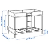 TUFFING Bunk bed frame, dark grey, 90x200 cm