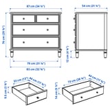 TYSSEDAL Chest of 4 drawers, white, 87x76 cm