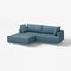 UPPÅKRA 3-seat modular sofa, with chaise longue, left/Axvall dark grey-blue