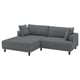 UPPÅKRA 3-seat modular sofa, with chaise longue, left/Johanneshov dark grey
