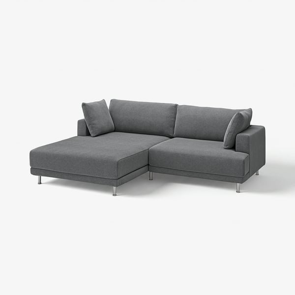 UPPÅKRA 3-seat modular sofa, with chaise longue, left/Johanneshov dark grey