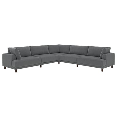 UPPÅKRA Modular corner sofa, 6 seat, Johanneshov dark grey