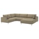 UPPÅKRA U-shaped sofa, 4,5-seat, with chaise longue, right/Johanneshov brown-beige