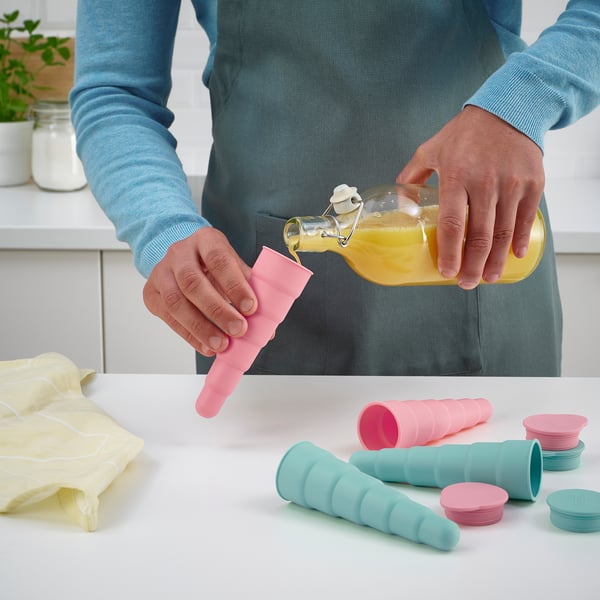 UPPFYLLD Ice lolly maker, pop-up turquoise/pink, 16 cm