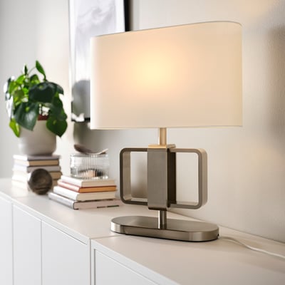 UPPVIND Table lamp, nickel-plated/white, 47 cm