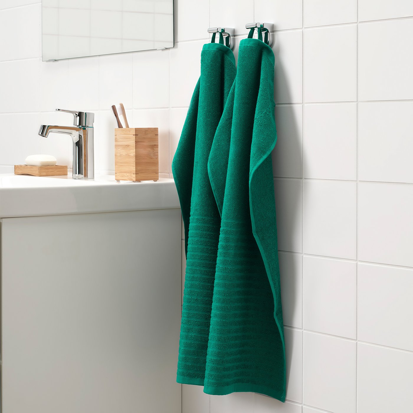 VÅGSJÖN Hand towel dark green IKEA