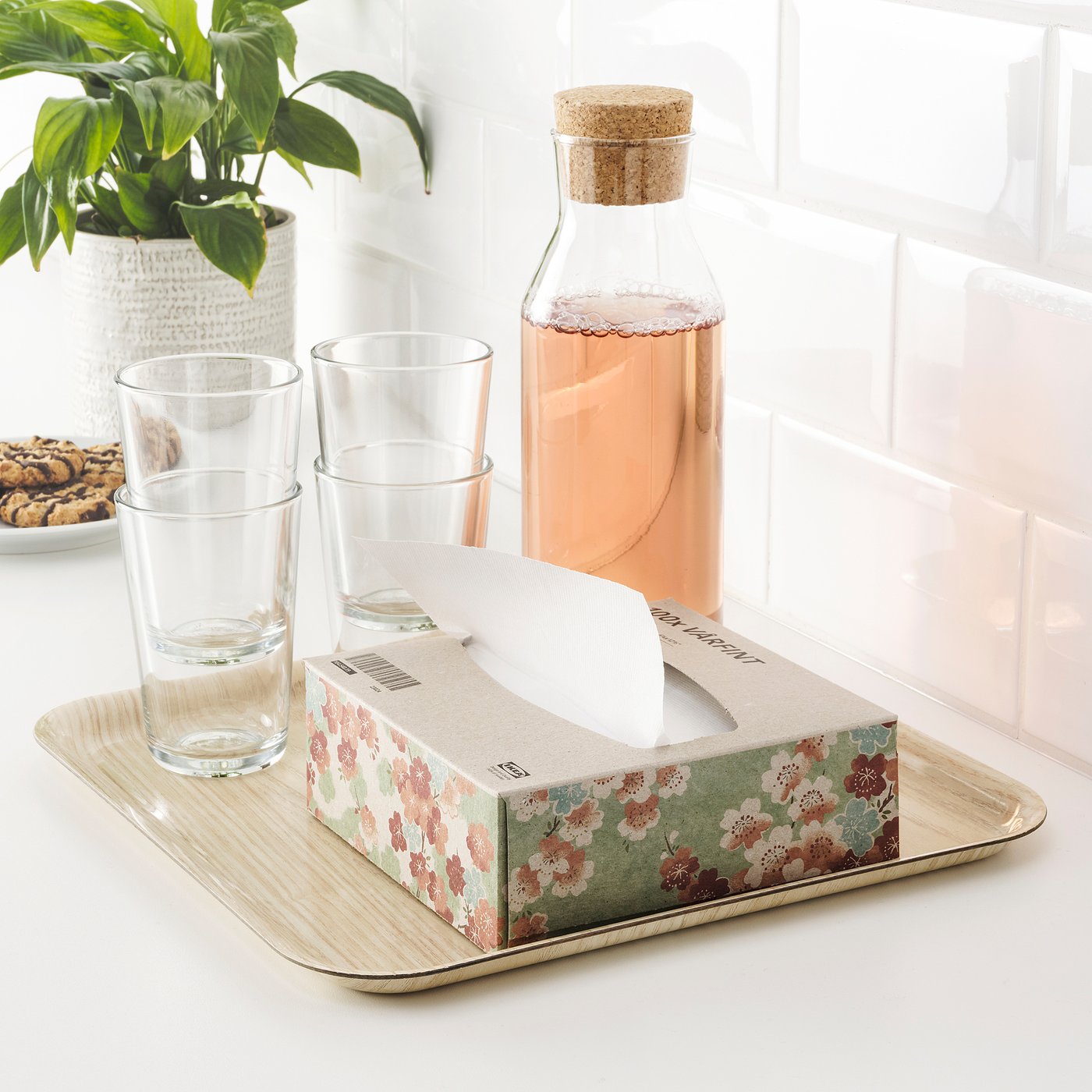 VÅRFINT Paper napkin, white, 16x32 cm IKEA