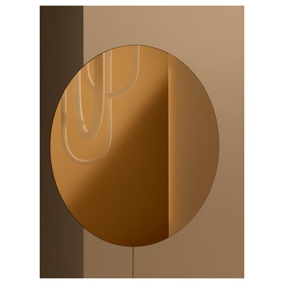 VARMBLIXT LED wall/mirror lamp, dimmable/bronze-colour round