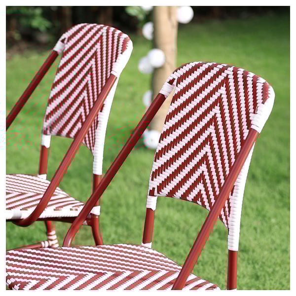 VASSHOLMEN Chair, in/outdoor, red/white