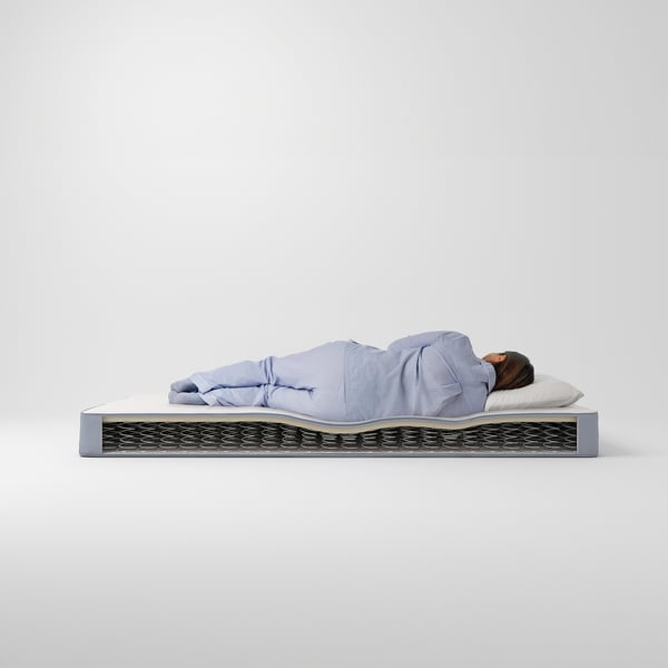VESTMARKA Sprung mattress, extra firm/light blue, 90x200 cm
